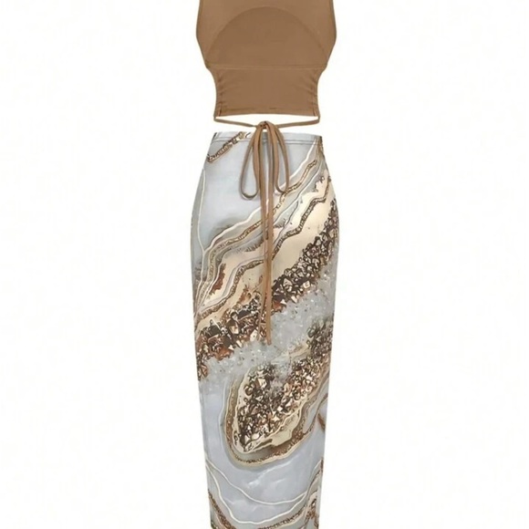 Elegant Marble Print Skirt & top - Picture 2 of 4
